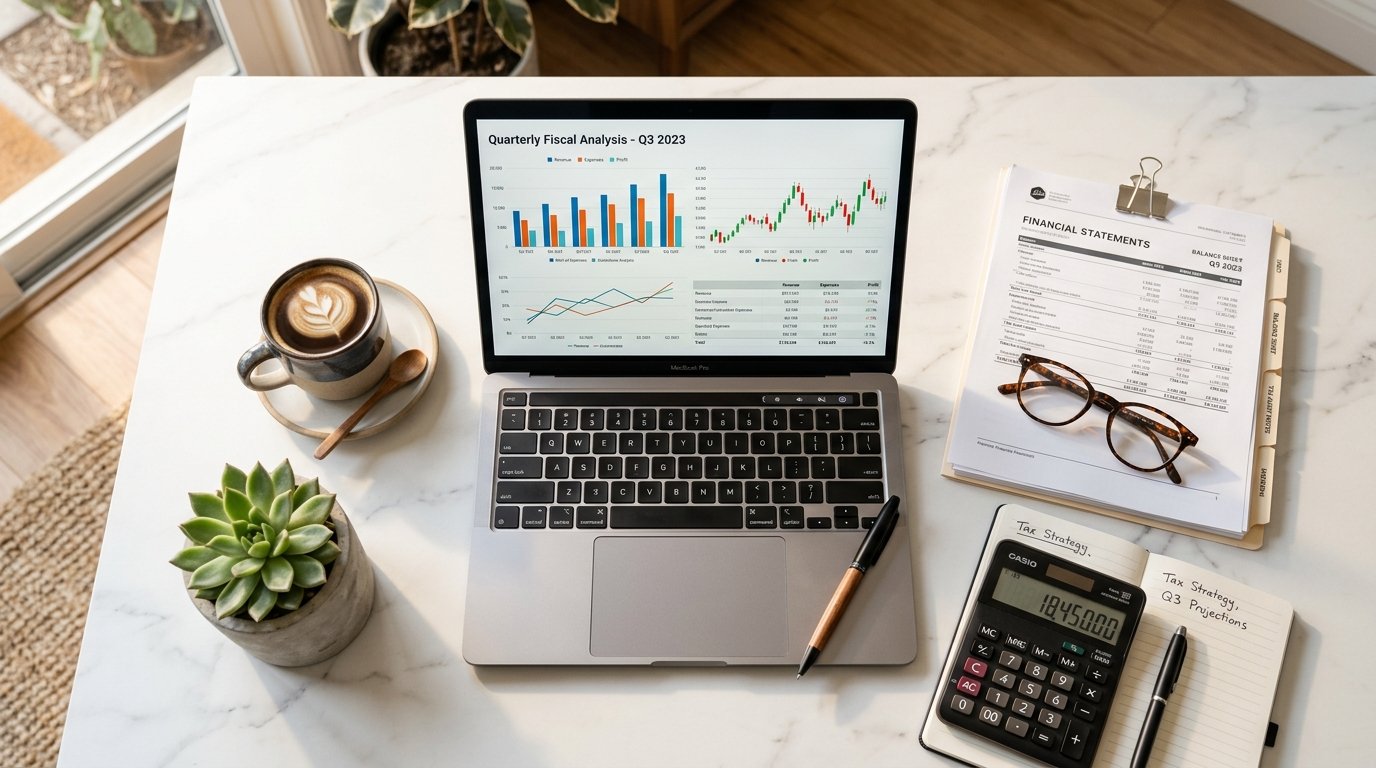 Professional accounting workspace